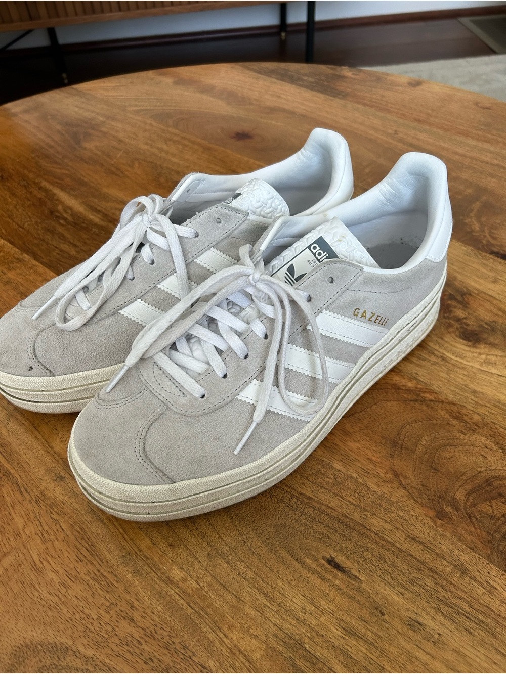 adidas Gazelle Bold Sneakers in Grey and White
